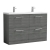 Nuie Arno Floor Standing 4-Drawer Vanity Unit with Double Ceramic Basin 1200mm Wide - Anthracite Woodgrain | Thumbnail Image