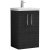 Nuie Arno Floor Standing 2-Door Vanity Unit with Basin-1 500mm Wide - Black Woodgrain