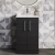 Nuie Arno Floor Standing 2-Door Vanity Unit with Basin-2 500mm Wide - Black Woodgrain
