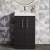 Nuie Arno Floor Standing 2-Door Vanity Unit with Basin-3 500mm Wide - Black Woodgrain