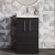 Nuie Arno Floor Standing 2-Door Vanity Unit with Basin-4 500mm Wide - Black Woodgrain