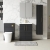 Nuie Arno Floor Standing 2-Door Vanity Unit with Basin-2 600mm Wide - Black Woodgrain