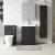 Nuie Arno Floor Standing 2-Door Vanity Unit with Basin-3 600mm Wide - Black Woodgrain