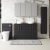 Nuie Arno Floor Standing 4-Door Vanity Unit with Worktop 1200mm Wide - Charcoal Black Woodgrain | Thumbnail Image