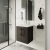 Nuie Arno Wall Hung 2-Door Vanity Unit with Basin-3 500mm Wide - Black Woodgrain