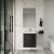 Nuie Arno Wall Hung 2-Door Vanity Unit with Basin-1 500mm Wide - Black Woodgrain