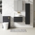 Nuie Arno Wall Hung 1-Drawer Vanity Unit with Bellato Grey Worktop 600mm Wide - Black Woodgrain | Thumbnail Image