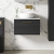 Nuie Arno Wall Hung 1-Drawer Vanity Unit with Bellato Grey Worktop 600mm Wide - Black Woodgrain | Thumbnail Image