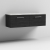 Nuie Arno Wall Hung 2-Drawer Vanity Unit with Bellato Grey Worktop 1200mm Wide - Charcoal Black Woodgrain | Thumbnail Image