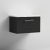 Nuie Arno Wall Hung 1-Drawer Vanity Unit with Carrera Marble Worktop 600mm Wide - Charcoal Black Woodgrain | Thumbnail Image