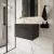 Nuie Arno Wall Hung 1-Drawer Vanity Unit with Worktop 600mm Wide - Charcoal Black