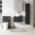 Nuie Arno Wall Hung 1-Drawer Vanity Unit with Worktop 600mm Wide - Charcoal Black | Thumbnail Image