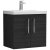 Nuie Arno Wall Hung 2-Door Vanity Unit with Basin-1 600mm Wide - Black Woodgrain