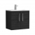 Nuie Arno Wall Hung 2-Door Vanity Unit with Basin-2 600mm Wide - Black Woodgrain