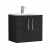 Nuie Arno Wall Hung 2-Door Vanity Unit with Basin-4 600mm Wide - Black Woodgrain