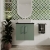 Nuie Arno Wall Hung 2-Door Vanity Unit with Bellato Grey Worktop 600mm Wide - Black Woodgrain