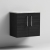 Nuie Arno Wall Hung 2-Door Vanity Unit with Bellato Grey Worktop 600mm Wide - Black Woodgrain