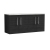 Nuie Arno Wall Hung 4-Door Vanity Unit with Bellato Grey Worktop 1200mm Wide - Charcoal Black Woodgrain | Thumbnail Image