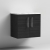 Nuie Arno Wall Hung 2-Door Vanity Unit with Carrera Marble Worktop 600mm Wide - Charcoal Black Woodgrain | Thumbnail Image