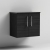 Nuie Arno Wall Hung 2-Door Vanity Unit with Sparkling Black Worktop 600mm Wide - Black Woodgrain