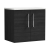 Nuie Arno Wall Hung 2-Door Vanity Unit with Sparkling White Worktop 600mm Wide - Black Woodgrain