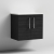 Nuie Arno Wall Hung 2-Door Vanity Unit with Sparkling White Worktop 600mm Wide - Black Woodgrain