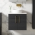 Nuie Arno Wall Hung 2-Door Vanity Unit with Sparkling White Worktop 600mm Wide - Black Woodgrain