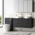 Nuie Arno Wall Hung 4-Door Vanity Unit with Worktop 1200mm Wide - Black Woodgrain | Thumbnail Image