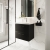 Nuie Arno Wall Hung 2-Drawer Vanity Unit with Basin-1 600mm Wide - Black Woodgrain