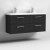 Nuie Arno Wall Hung 4-Drawer Vanity Unit with Double Ceramic Basin 1200mm Wide - Black Woodgrain
