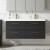 Nuie Arno Wall Hung 4-Drawer Vanity Unit with Double Ceramic Basin 1200mm Wide - Black Woodgrain