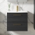 Nuie Arno Wall Hung 2-Drawer Vanity Unit with Basin-4 600mm Wide - Black Woodgrain