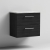 Nuie Arno Wall Hung 2-Drawer Vanity Unit with Bellato Grey Worktop 600mm Wide - Black Woodgrain