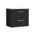 Nuie Arno Wall Hung 2-Drawer Vanity Unit with Carrera Marble Worktop 600mm Wide - Charcoal Black Woodgrain | Thumbnail Image