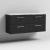 Nuie Arno Wall Hung 4-Drawer Vanity Unit with Carrera Marble Worktop 1200mm Wide - Charcoal Black Woodgrain | Thumbnail Image