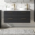 Nuie Arno Wall Hung 4-Drawer Vanity Unit with Carrera Marble Worktop 1200mm Wide - Charcoal Black Woodgrain | Thumbnail Image