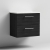 Nuie Arno Wall Hung 2-Drawer Vanity Unit with Sparkling White Worktop 600mm Wide - Black Woodgrain