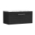 Nuie Arno Wall Hung 1-Drawer Vanity Unit with Carrera Marble Worktop 800mm Wide - Charcoal Black Woodgrain | Thumbnail Image