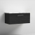 Nuie Arno Wall Hung 1-Drawer Vanity Unit with Carrera Marble Worktop 800mm Wide - Charcoal Black Woodgrain | Thumbnail Image
