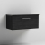 Nuie Arno Wall Hung 1-Drawer Vanity Unit with Sparkling Black Worktop 800mm Wide - Black Woodgrain
