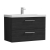 Nuie Arno Wall Hung 2-Drawer Vanity Unit with Basin-1 800mm Wide - Black Woodgrain