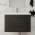 Nuie Arno Wall Hung 2-Drawer Vanity Unit with Basin-3 800mm Wide - Black Woodgrain