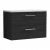 Nuie Arno Wall Hung 2-Drawer Vanity Unit with Bellato Grey Worktop 800mm Wide - Black Woodgrain | Thumbnail Image