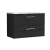 Nuie Arno Wall Hung 2-Drawer Vanity Unit with Carrera Marble Worktop 800mm Wide - Charcoal Black Woodgrain | Thumbnail Image