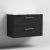 Nuie Arno Wall Hung 2-Drawer Vanity Unit with Carrera Marble Worktop 800mm Wide - Charcoal Black Woodgrain | Thumbnail Image