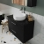 Nuie Arno Wall Hung 2-Drawer Vanity Unit with Sparkling Black Worktop 800mm Wide - Black Woodgrain