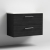 Nuie Arno Wall Hung 2-Drawer Vanity Unit with Sparkling White Worktop 800mm Wide - Black Woodgrain