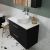 Nuie Arno Wall Hung 2-Drawer Vanity Unit with Sparkling White Worktop 800mm Wide - Black Woodgrain
