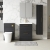 Nuie Arno Floor Standing 2-Drawer Vanity Unit with Basin-1 600mm Wide - Black Woodgrain