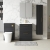 Nuie Arno Floor Standing 2-Drawer Vanity Unit with Basin-2 600mm Wide - Black Woodgrain